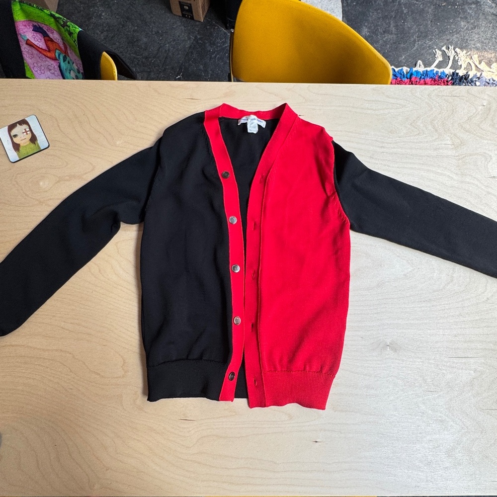 Comme Des Garçons Two Tone- Red & Black Cardigan